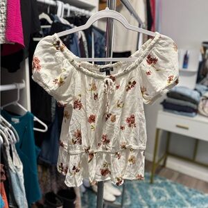 Floral Off-Shoulder Top - Cream
